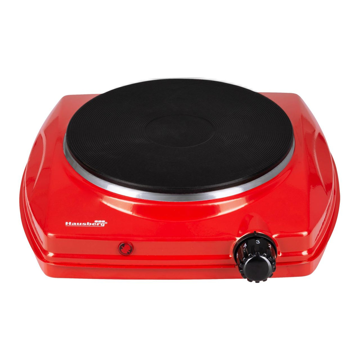 Hausberg HB-519RS elektromos főzőlap, piros, 1 főzőzóna, 1500W teljesítmény, termosztát