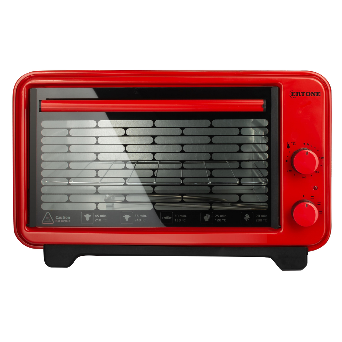 Ertone MN9135RS elektromos sütő, 36L, 1420W, állítható magasság, 2 tepsi, piros