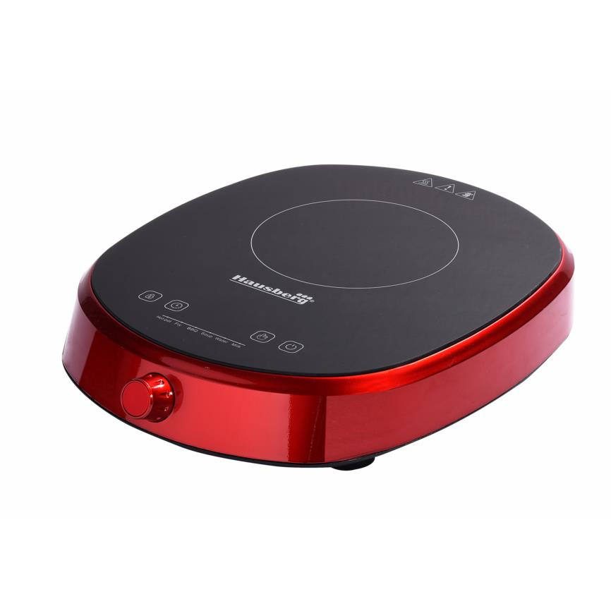 Hausberg HB-1527RS indukciós főzőlap, 2000W, érintővezérlés, egy főzőzóna, piros