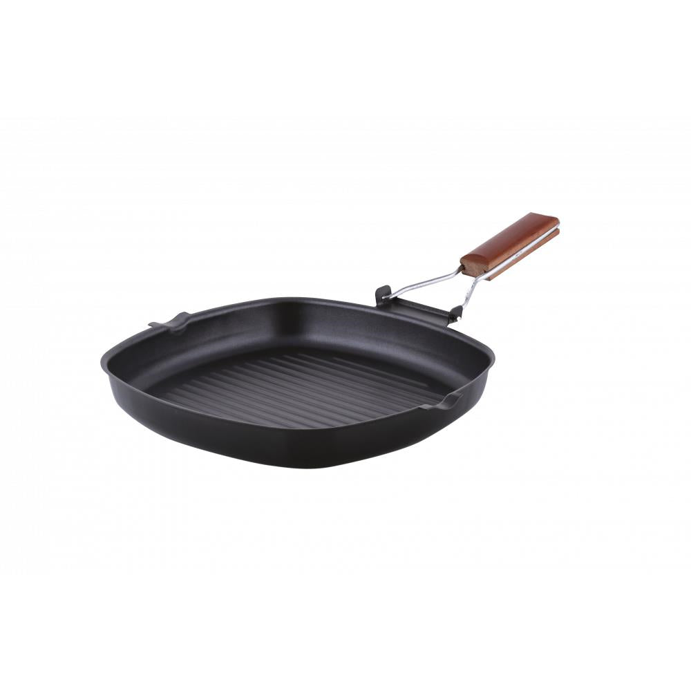 Ertone ERT-MN-528 GRILL serpenyő, öntött alumínium, 28 cm, ergonomikus kialakítás