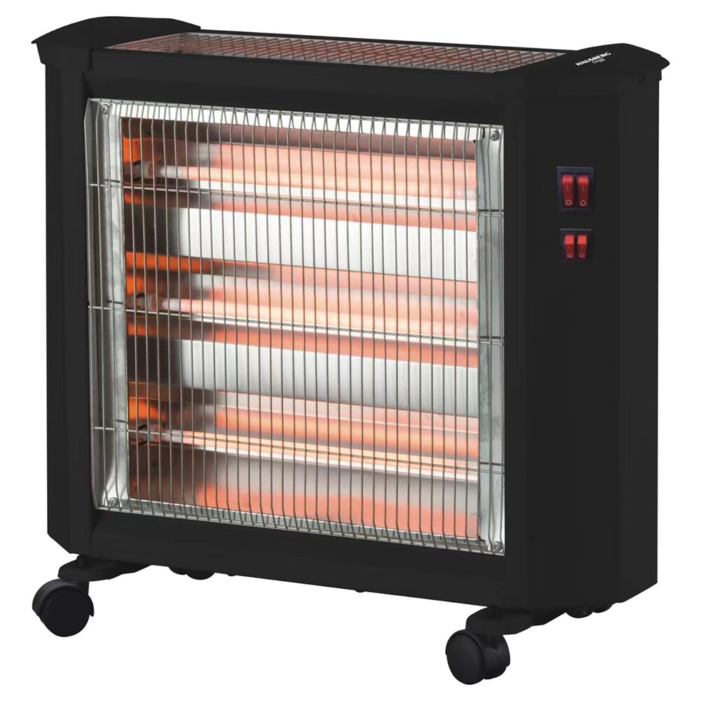 HAUSBERG HB-8800 kvarc elektromos fűtőtest, 1600W, 4 kvarccső, 4 teljesítményfokozat, felborulás elleni védelem