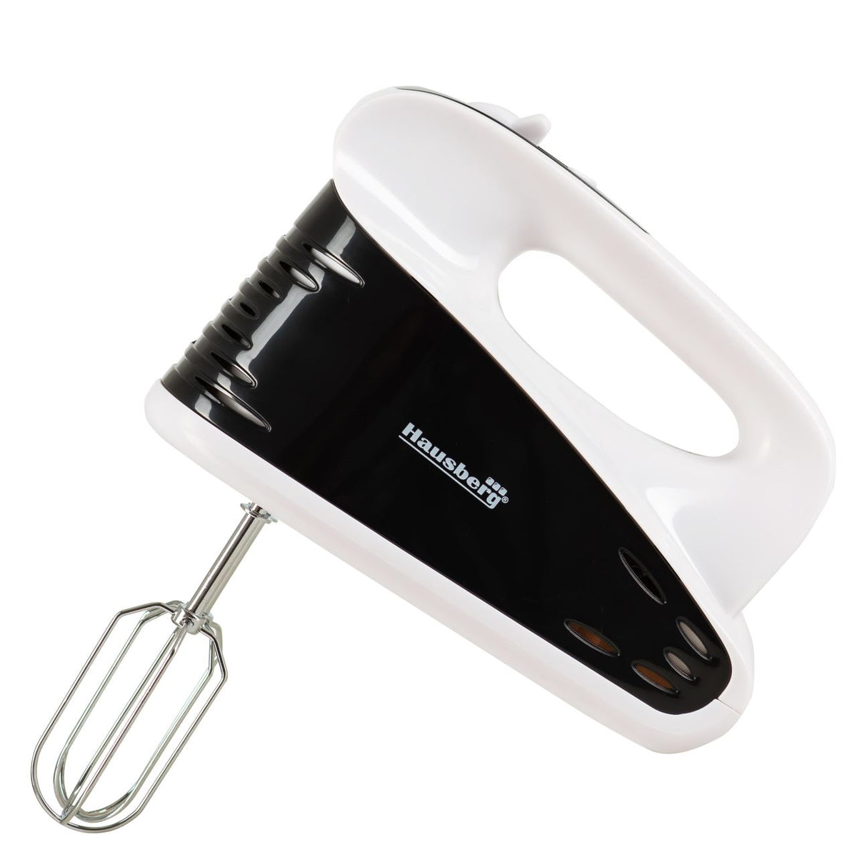 HAUSBERG HB-4118NG professzionális kézi mixer, 250W, 5 sebességfokozat + Turbo, ergonomikus kialakítás, tartozékokkal, fekete