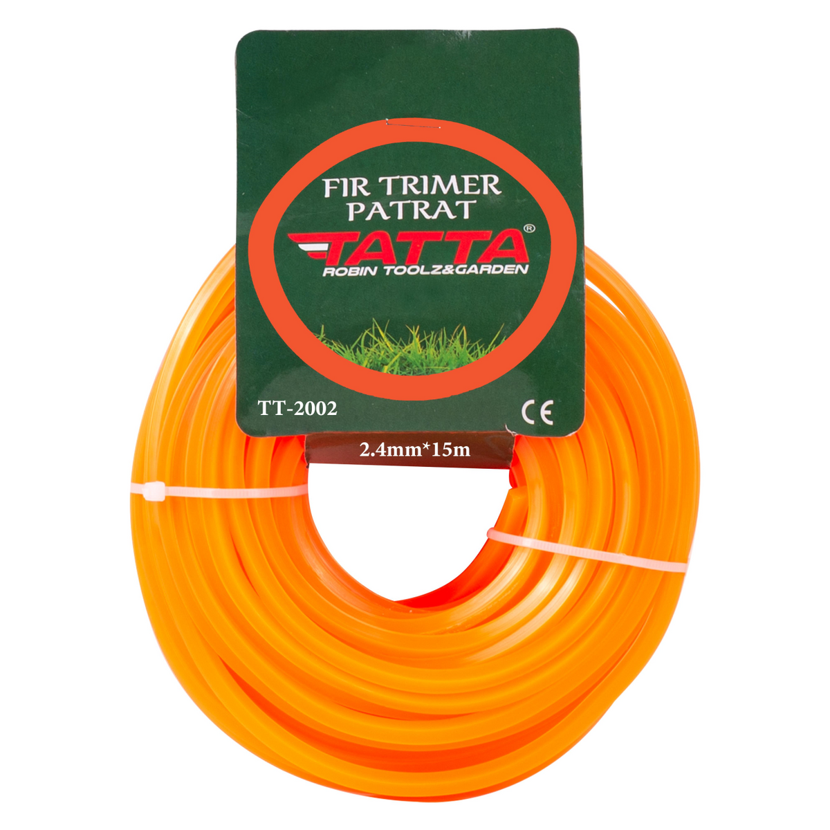 Négyzet alakú nylon damil TATTA TT-2002 szegélynyíróhoz, vastagság 2,4mm, hosszúság 15m