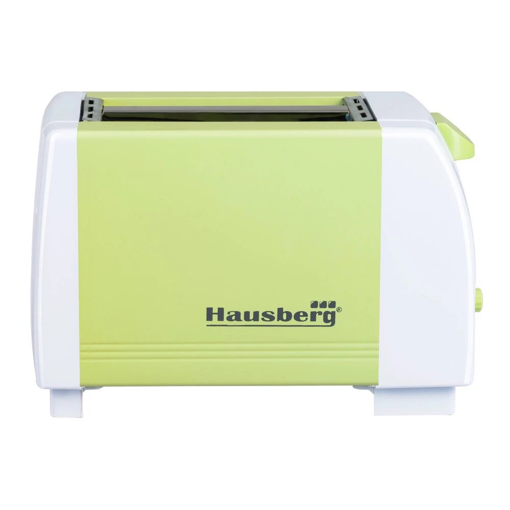 HAUSBERG HB-150VR kenyérpirító, 750 W, 2 szeletes kapacitás, 7 fokozatú hőmérséklet-szabályozás, automatikus kikapcsolás, zöld