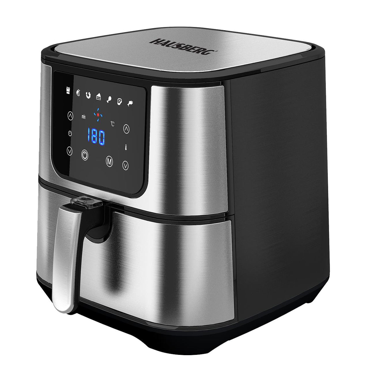 Hausberg HB-2365 Air Fryer, 1600-1800 W, 5.2 L, időzítő, túlmelegedés elleni védelem, hideg fogantyú, LCD kijelző
