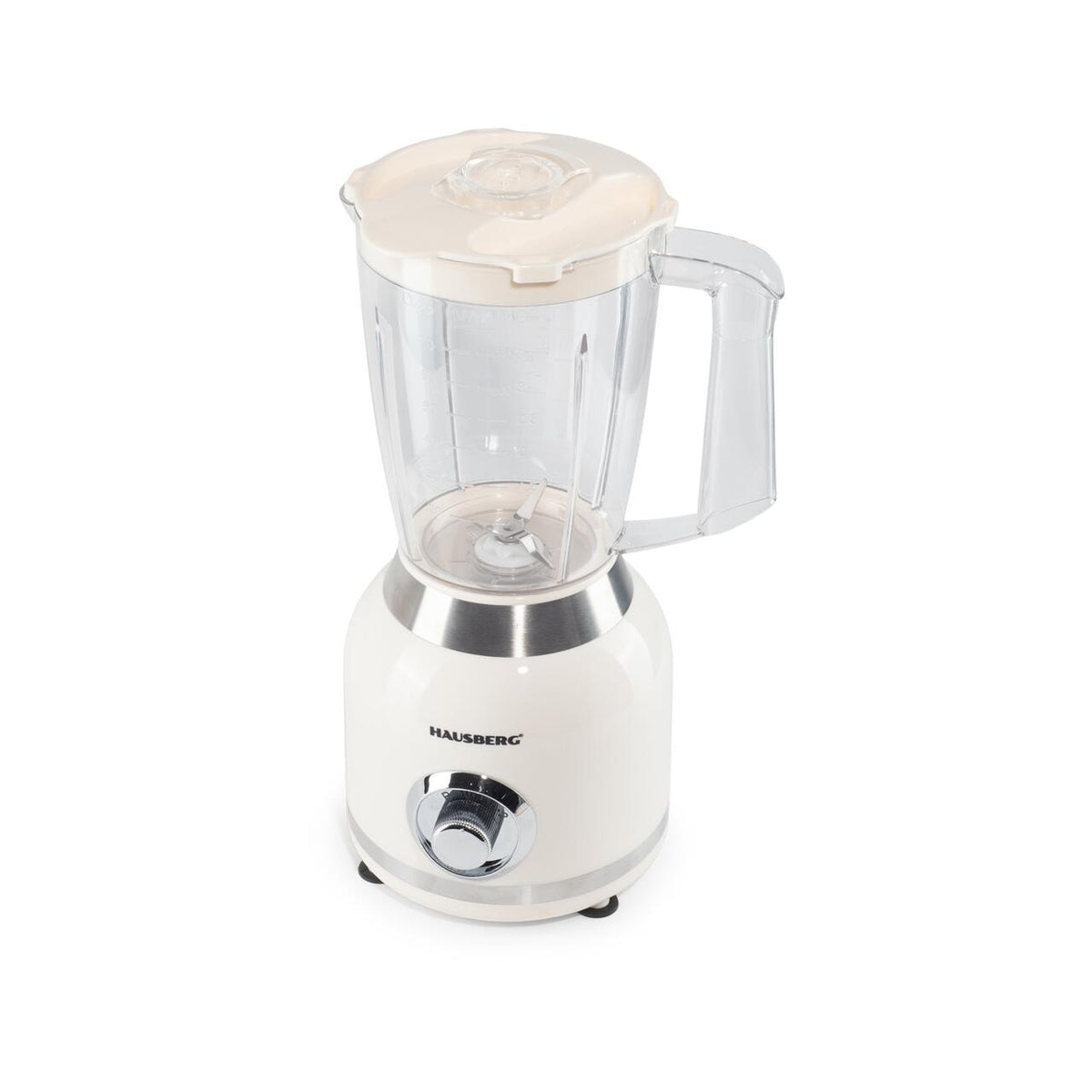 Hausberg HB-7773BEJ nagy teljesítményű 2 az 1-ben turmixgép, 400 W, 1,75 l űrtartalom, 300 ml-es darálóval, rozsdamentes acél pengék, bézs