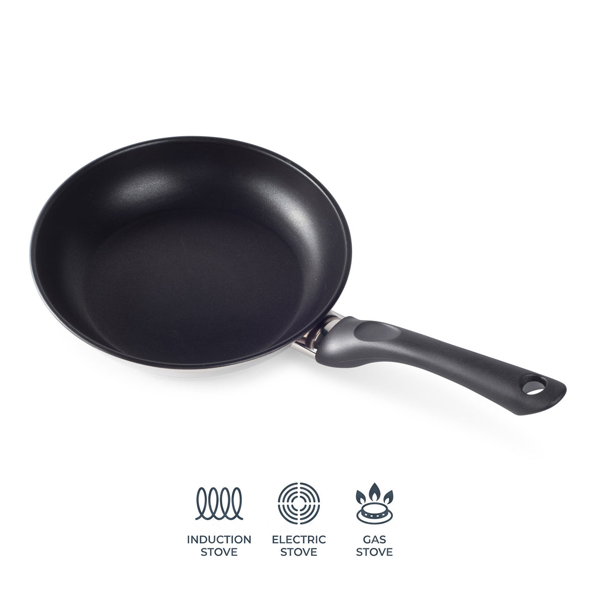Hausberg HB-H LUX 834 tapadásmentes rozsdamentes acél serpenyő, 24 cm, indukciós