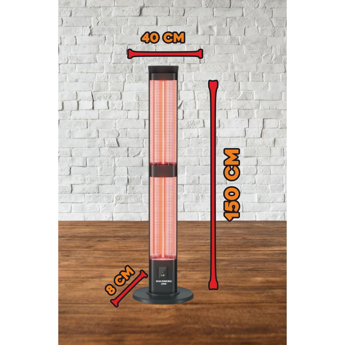 Hausberg HB-8570NG digitális elektromos radiátor távirányítóval, 3000 W, 3 fűtési fokozat, dupla szénszálas cső, IP45 védelem, digitális termosztát
