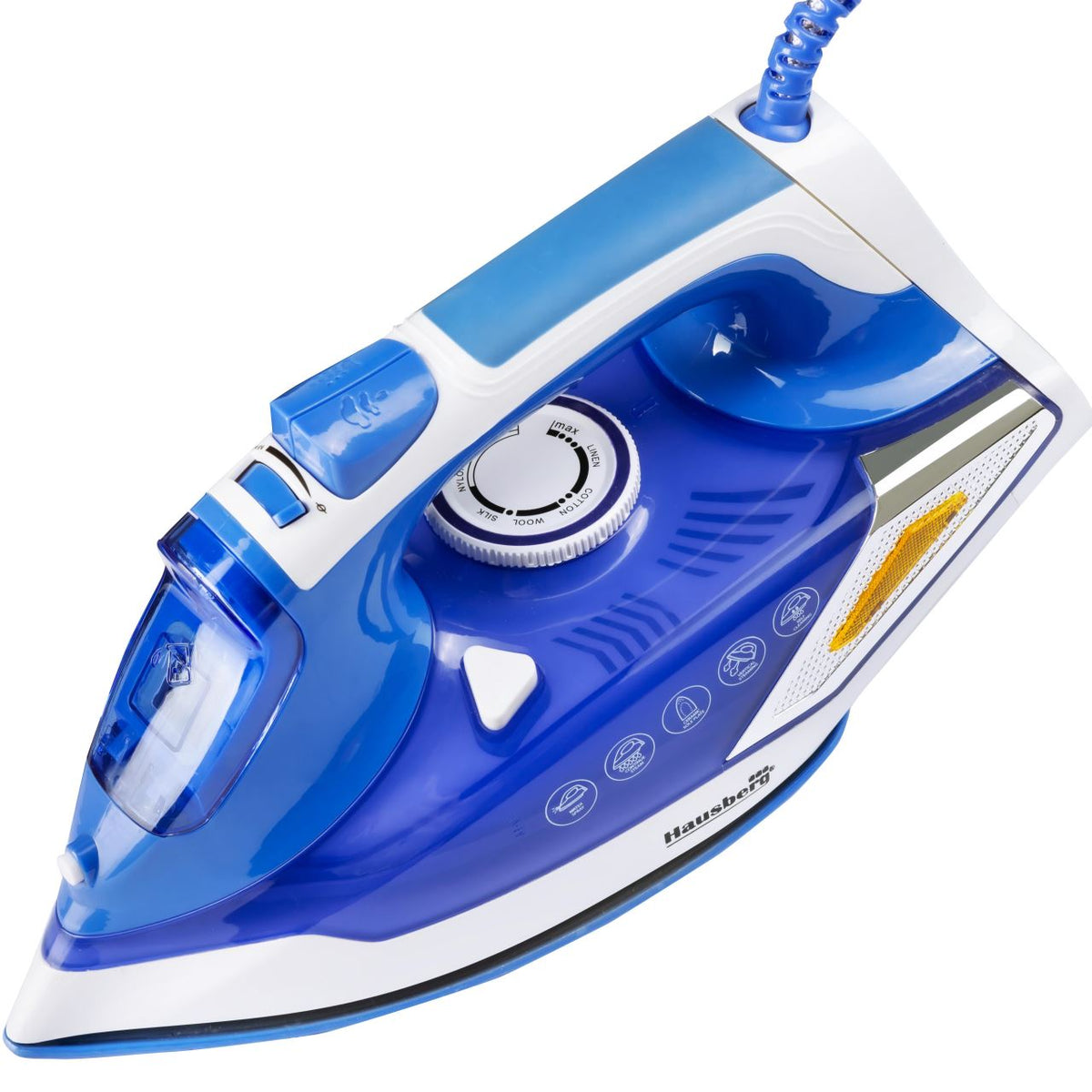 Hausberg HB-7880BL gőzölős vasaló, 2300W, kerámia bevonatos vasalótalp, 400 ml víztartály