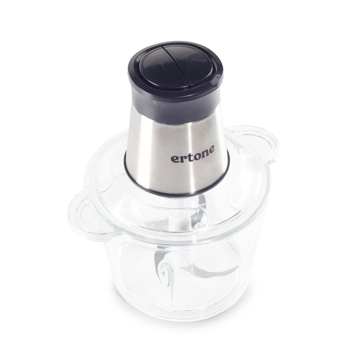ERTONE ERT-243IN elektromos aprítógép, 500 W, 2 sebességfokozat, rozsdamentes acél tál, fekete/inox
