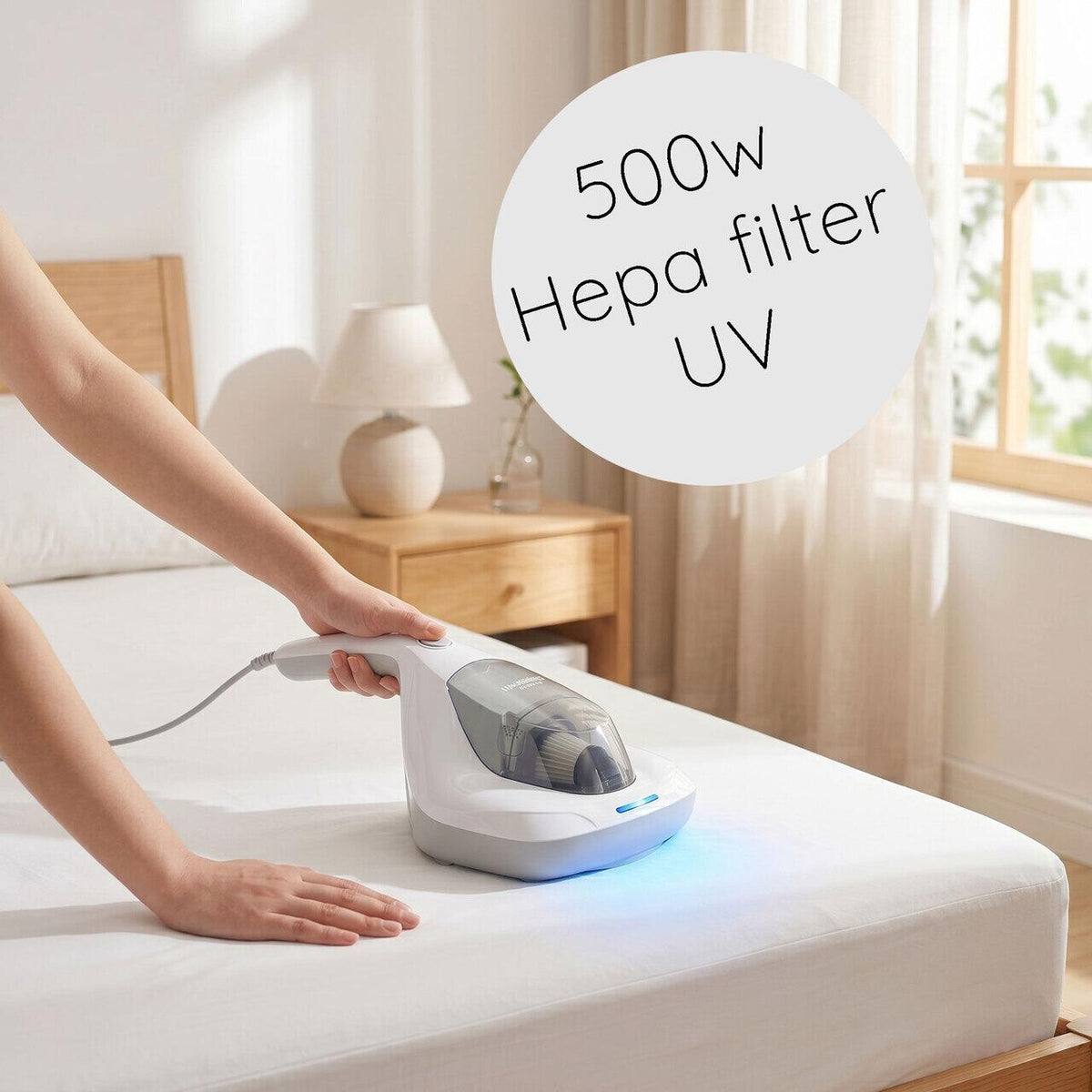 Hausberg HB-2023AB UV-C és HEPA szűrős kézi porszívó, 500W, atkaellenes