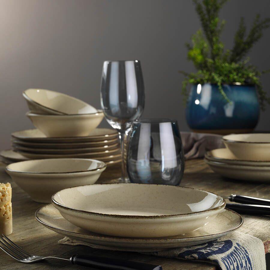 Kutahya Porselen Color-X 18 részes, 6 személyes fahéj színű porcelán étkészlet