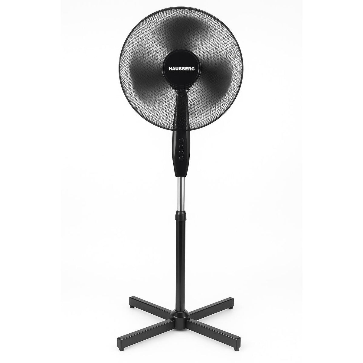 HAUSBERG HB5100NG 16 hüvelykes álló ventilátor, 40–55 W, 3 sebességfokozat, 80 fokos oszcilláció, csendes motor, állítható
