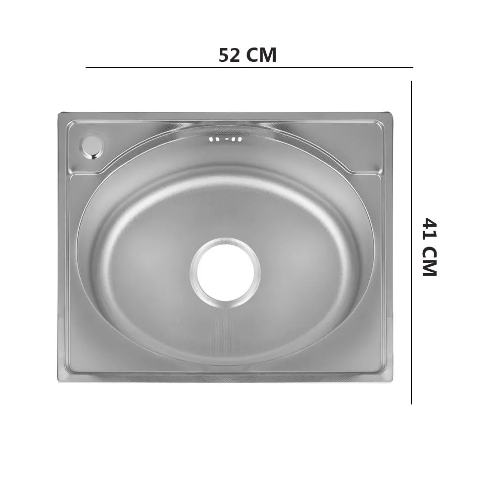 Freddo SN9005S konyhai mosogató munkalapra, vízkőmentes, középső medencével, 52x41 cm, 18 cm mély, bal oldali csaptelep furat, Inox
