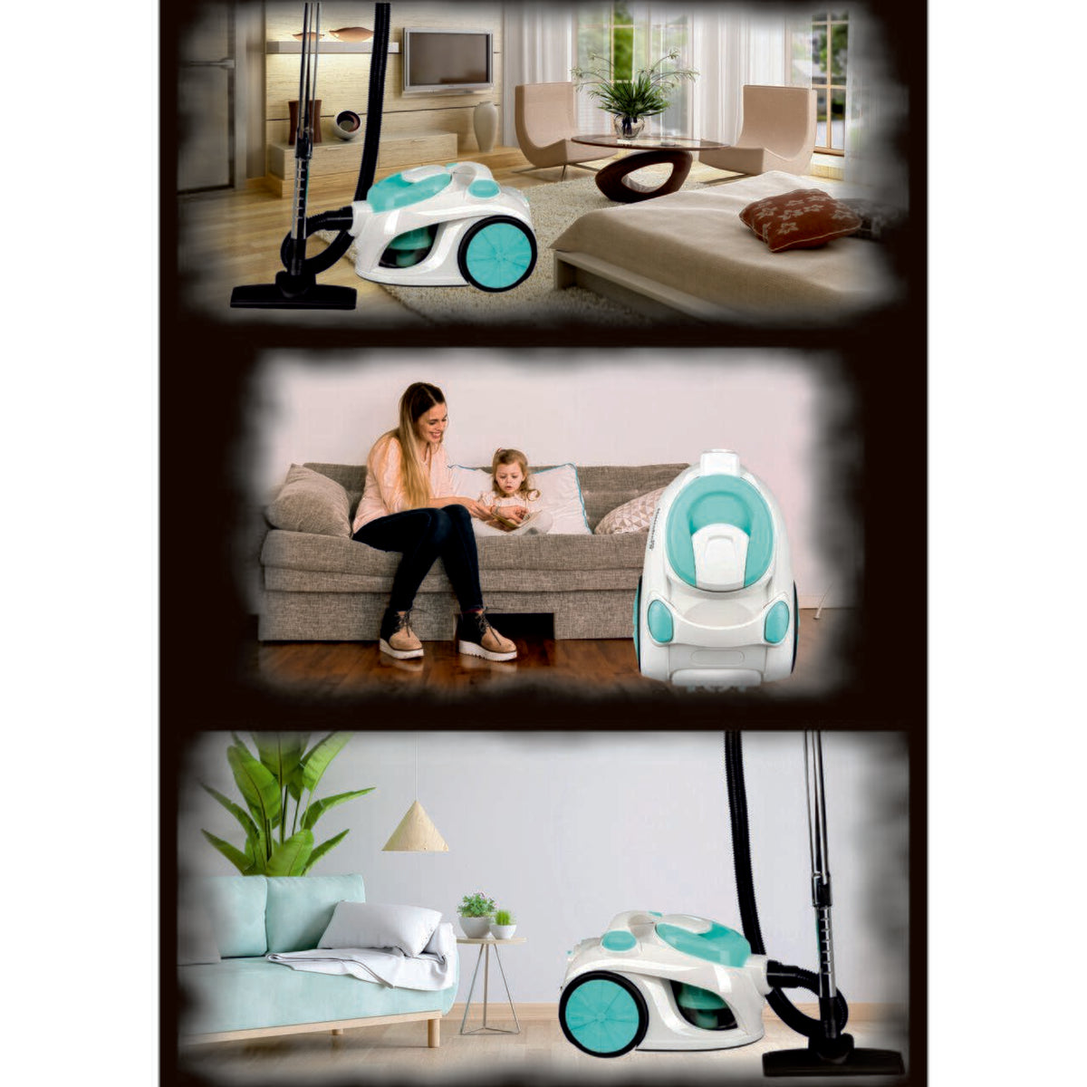 Hausberg HB-2005VR porzsák nélküli porszívó, ciklonos, száraz szívás, Hepa szűrő, multi-ciklon technológia, 3L, 700W, 79dB