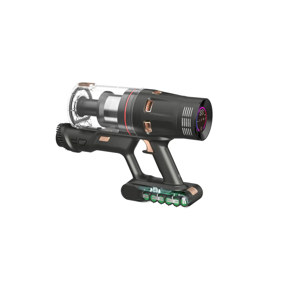 HAUSBERG HB2020AU digitális akkumulátoros álló porszívó, 500W BLDC, 34 kPa, porérzékelő, LED kijelző, 2 az 1-ben