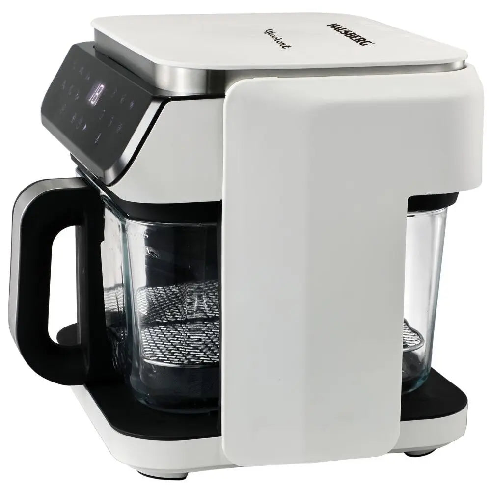Hausberg HB-2343AB forrólevegős sütő, 6,5L, üvegkosaras, 12 programos, érintőképernyős, 1200W-1400W, 65-200°C
