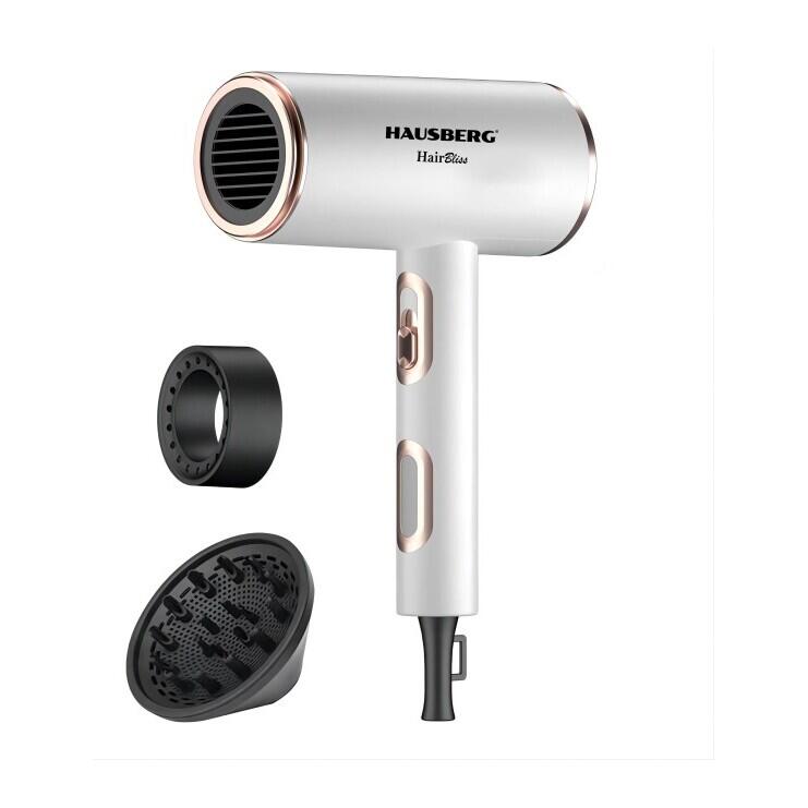 HAUSBERG HB-263AB hajszárító, 2200W, 2 sebességfokozat, 3 hőmérsékletfokozat, fehér