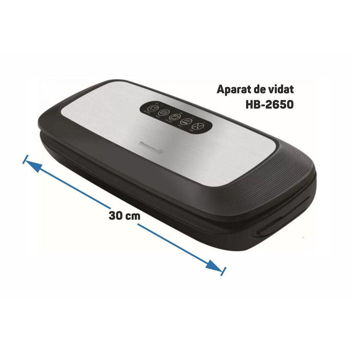 Hausberg HB-2650 vákuumos fóliahegesztő, 30 cm maximális szélesség, fekete-szürke