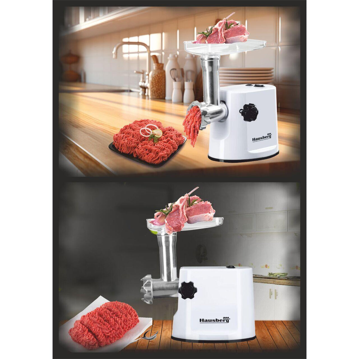 Hausberg HB-3415AB húsdaráló, 1000 W, 1 kg/perc, fehér