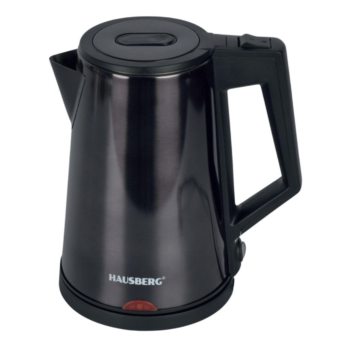 HAUSBERG HB-3620 elektromos vízforraló, 1800W, 2L kapacitás, szűrő, automata kikapcsolás, LED jelzőfény, dupla termosztát, Rozsdamentes acél