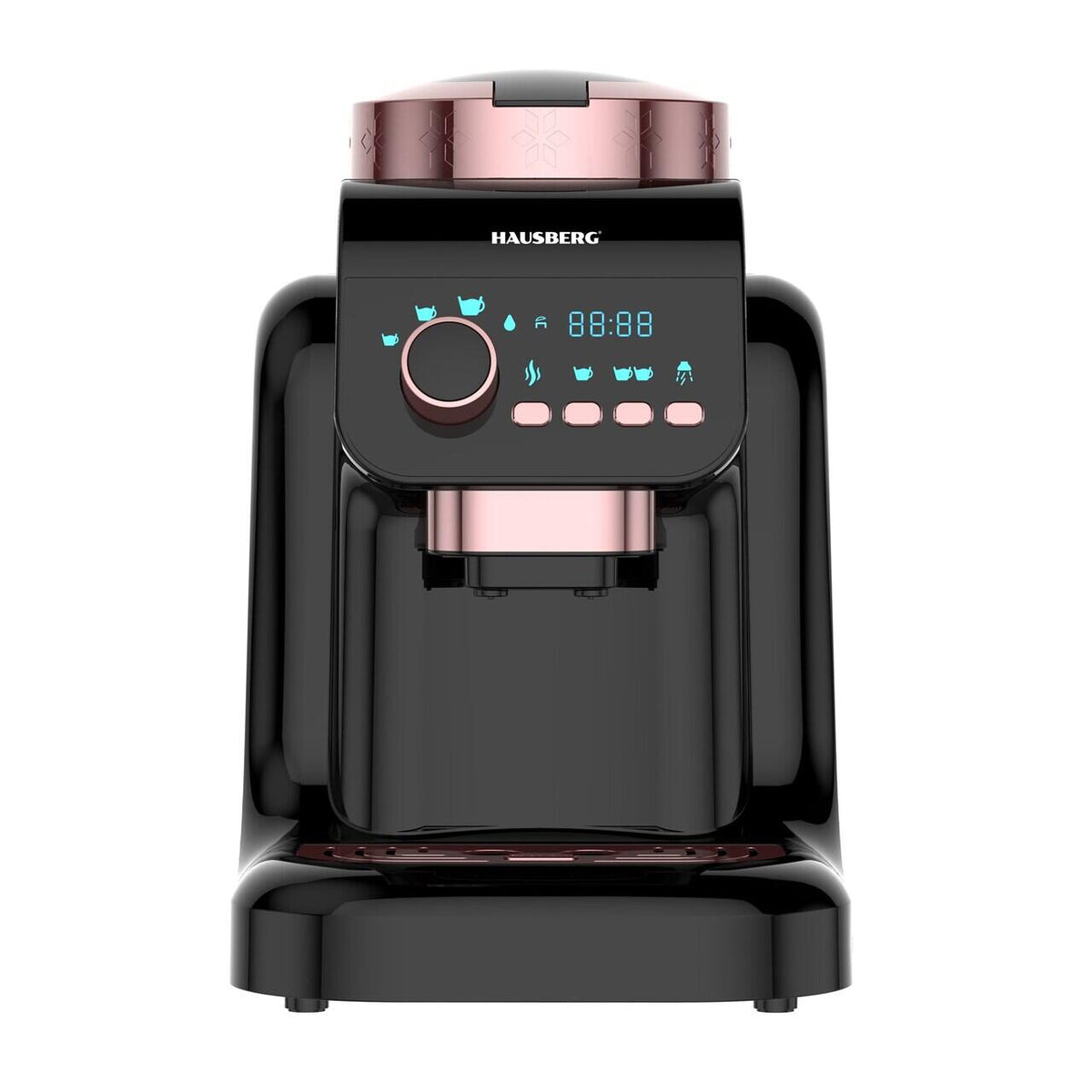 Hausberg HB-3830NG automata török kávéfőző, 700W, 1L-es tartály, öntisztító, lassú főzés, fekete/szürke