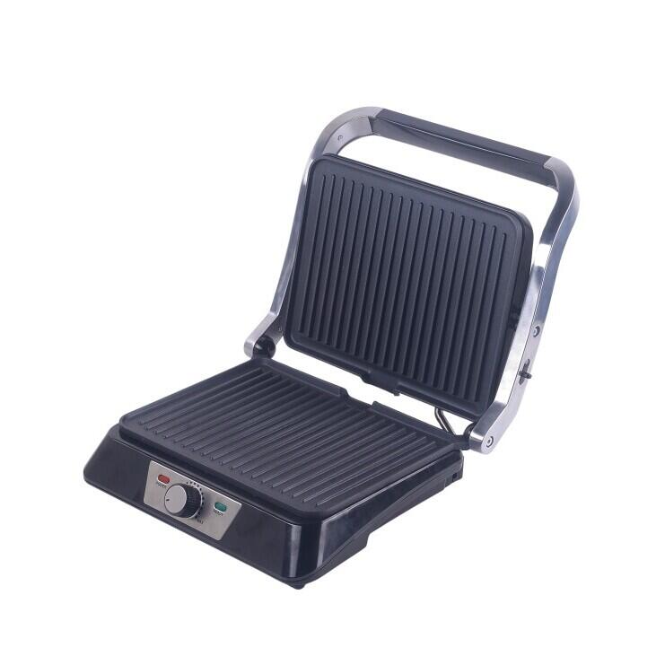 Szendvicssütő és grillsütő HAUSBERG HB-538IN, 1850-2200W, Állítható termosztát, Gránit bevonatú lapok, Alumínium fogantyú, Rozsdamentes acél test