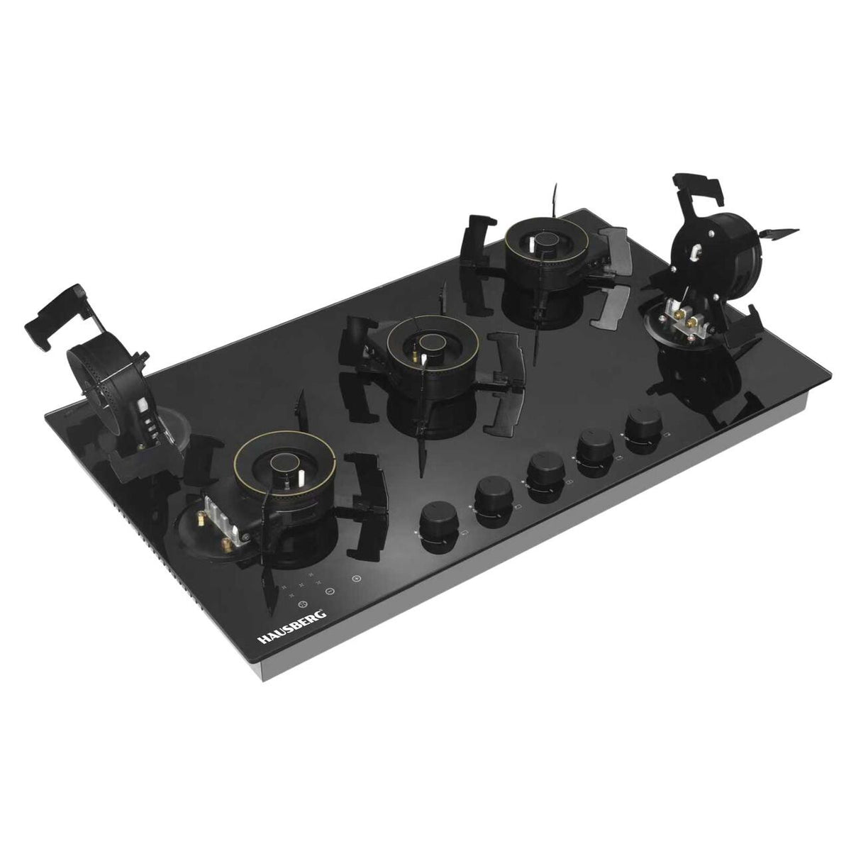 Hausberg HB-550NG beépíthető gázfőzőlap, 4 darab 3,5 kW-os égő, edzett üveg, időzítő