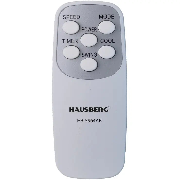 Hausberg HB-5964AB hordozható léghűtő, 65W, 5.5L, 3 sebességfokozat, 5 program, 3 mód, 40°-os oszcilláció, 12 órás időzítő, LED, távirányító