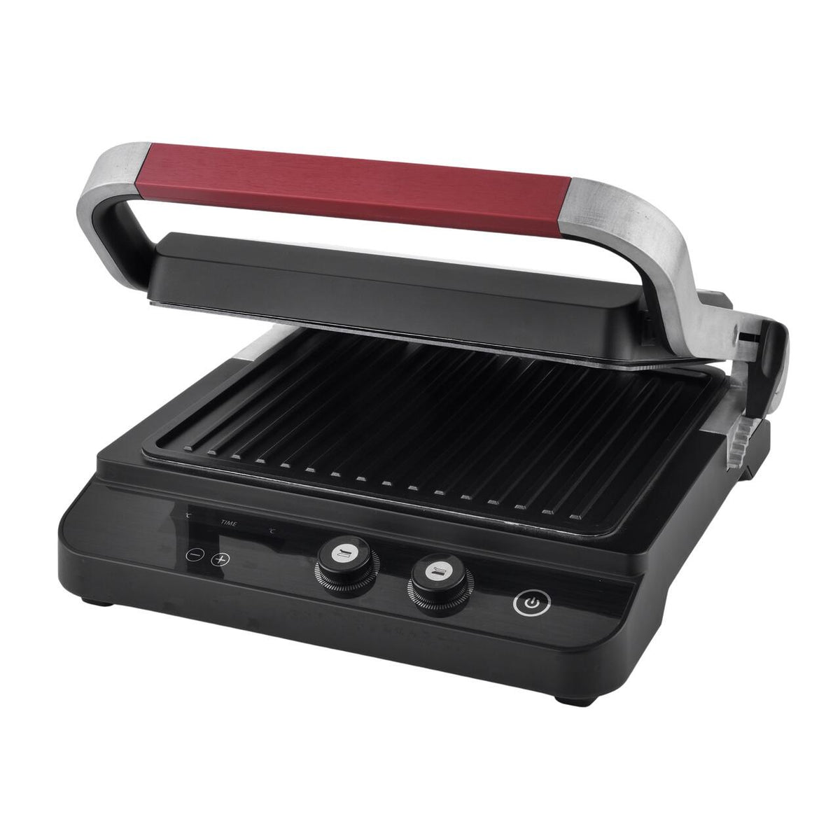 Szendvicssütő és grillsütő HAUSBERG HB-636NG, 1650-2000W, Állítható termosztát, Vezérlőgomb, LED kijelző, Rozsdamentes acél