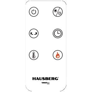 HAUSBERG HB-8219AB digitális elektromos kandalló, 2000W, 3D lánghatás, PTC kerámia fűtés, Távirányító, LED kijelző