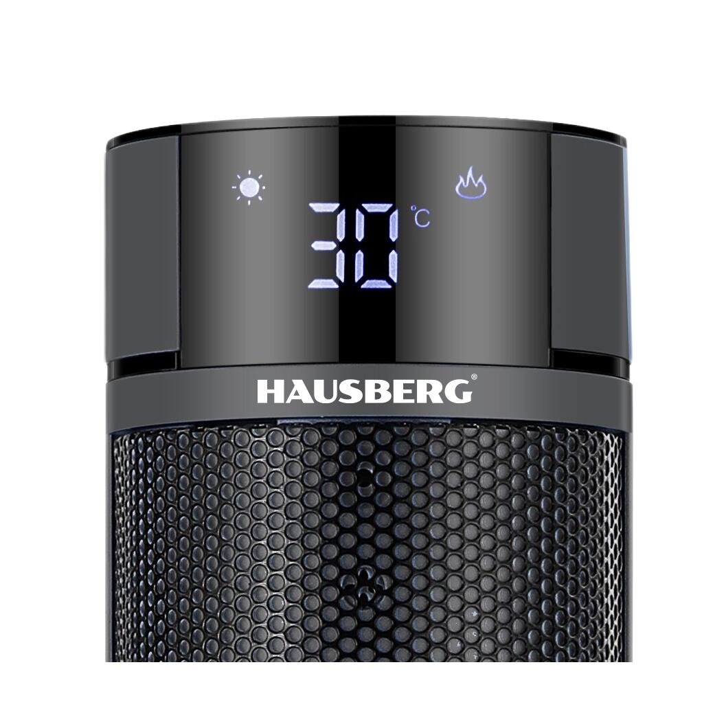 HAUSBERG HB-8228NG digitális elektromos torony kandalló, 2000W, láng effektus, borulásvédelem, termosztát, távirányító