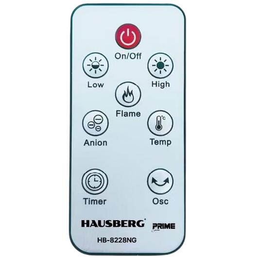 HAUSBERG HB-8228NG digitális elektromos torony kandalló, 2000W, láng effektus, borulásvédelem, termosztát, távirányító