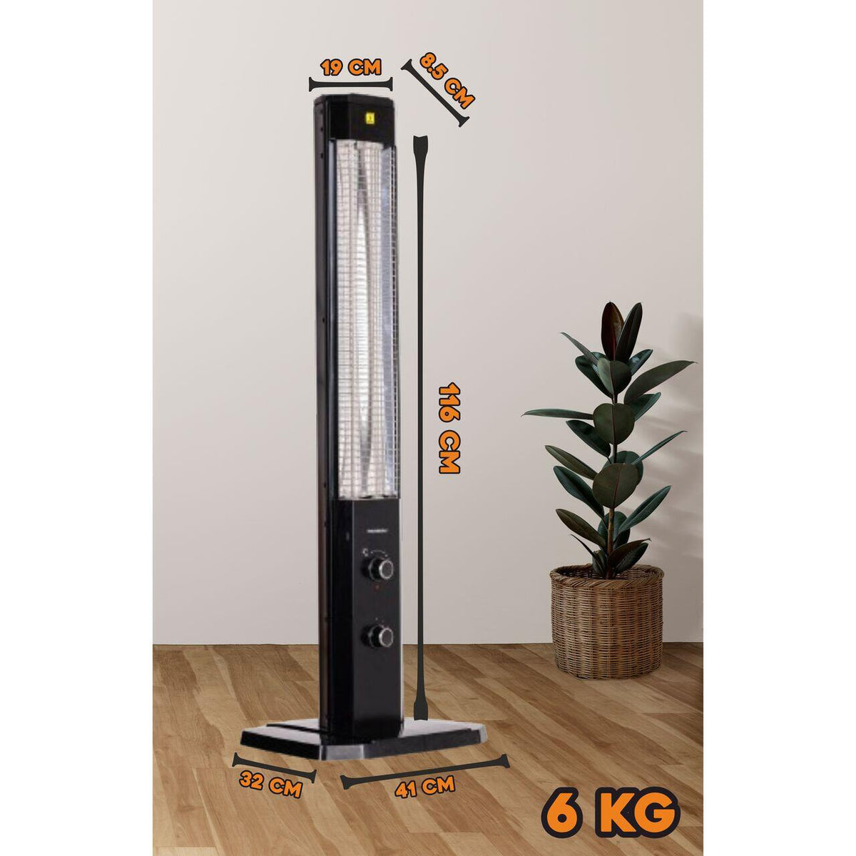 Hausberg HB-8560 elektromos radiátor, 2300W, állítható termosztát, 3 pozíciós jelzőfény