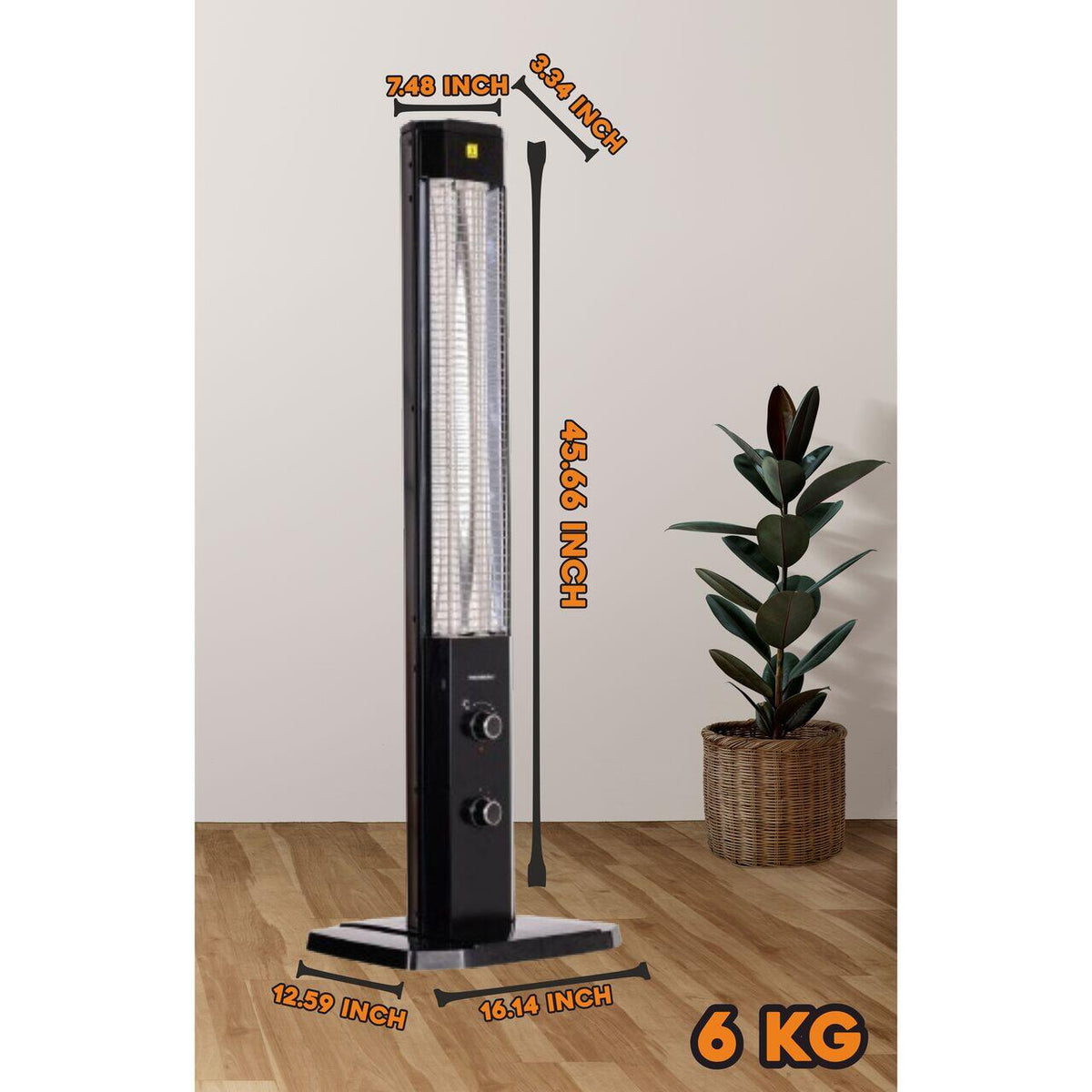 Hausberg HB-8560 elektromos radiátor, 2300W, állítható termosztát, 3 pozíciós jelzőfény