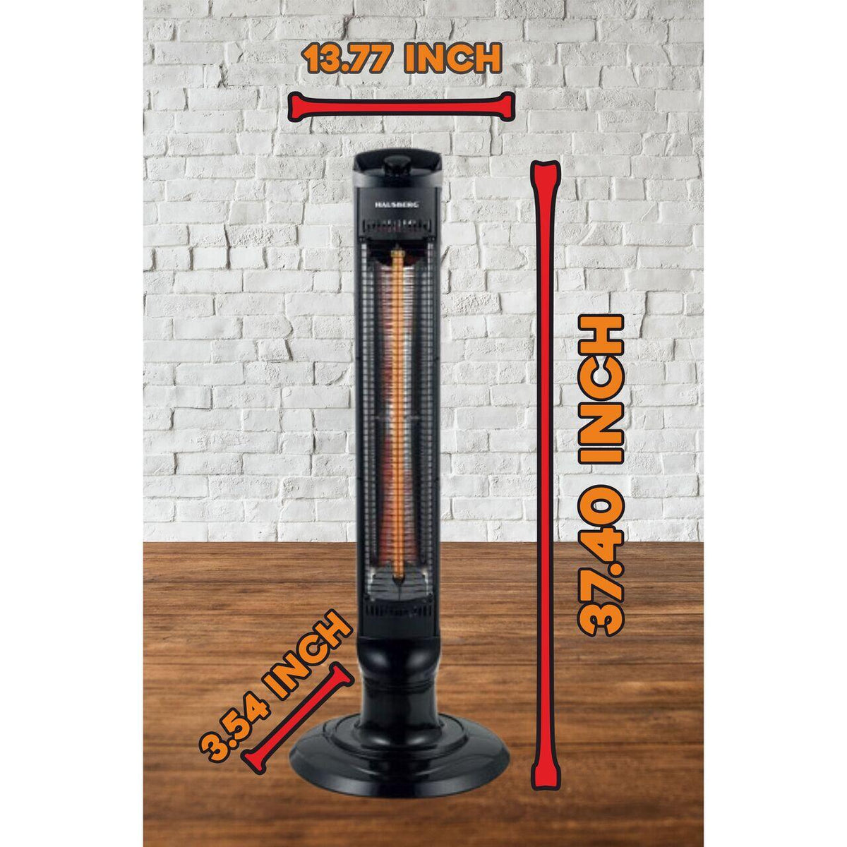 Turn HAUSBERG HB-8561NG elektromos radiátor, 1000W, 2 hőmérsékletfokozat, szénszálas cső, felborulás elleni védelem, oszcillálás, hordozófogantyú
