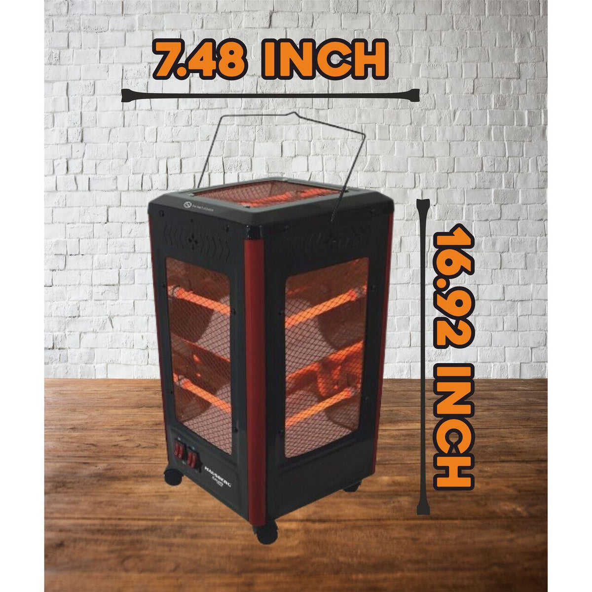 HAUSBERG HB-8802NG elektromos radiátor, 2200W, 5 teljesítményfokozat, 5 irányú fűtés, kerekek, hordozófogantyú, felborulás elleni védelem