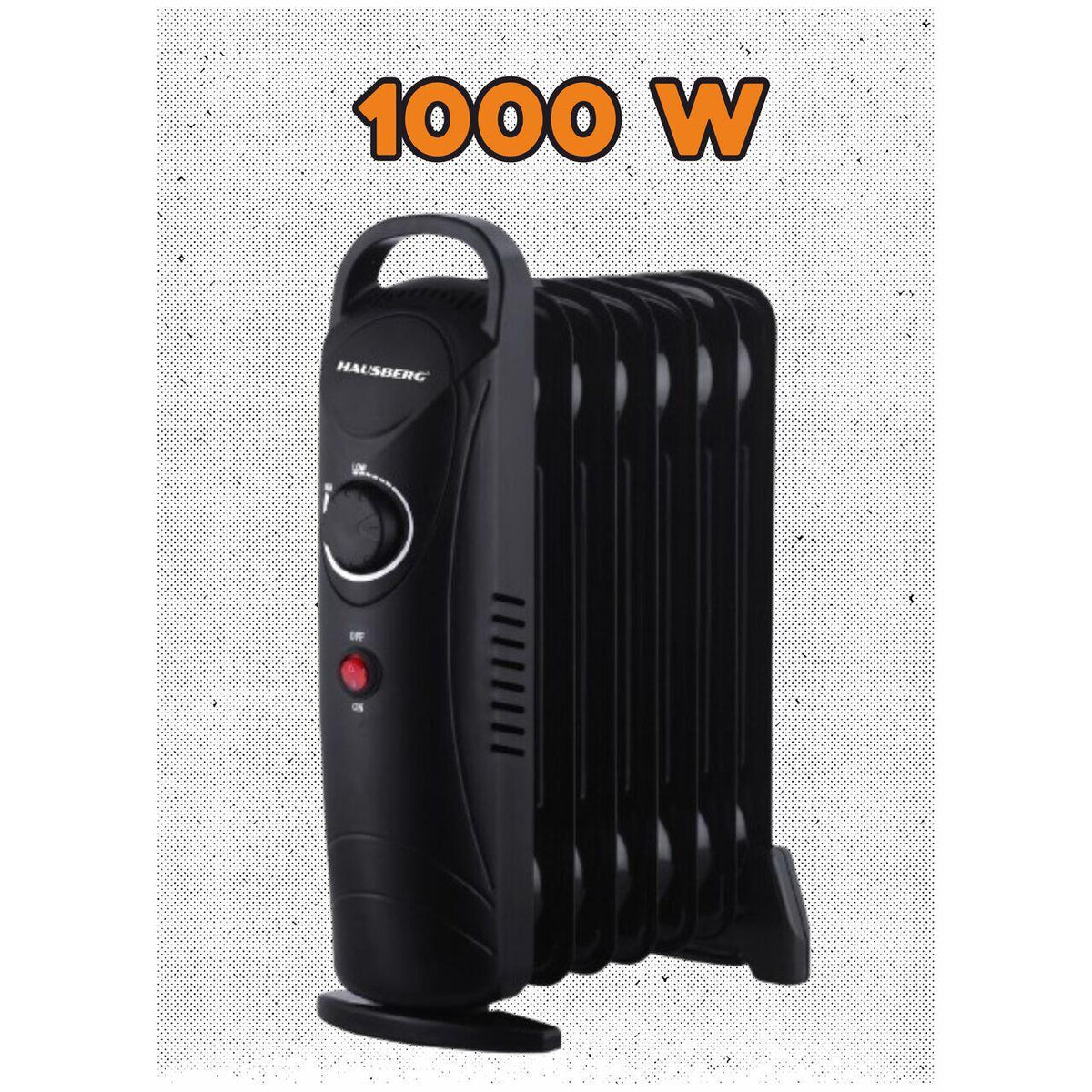 HAUSBERG HB-8940 olajradiátor, max. 1000 W, 7 tagú, állítható termosztát