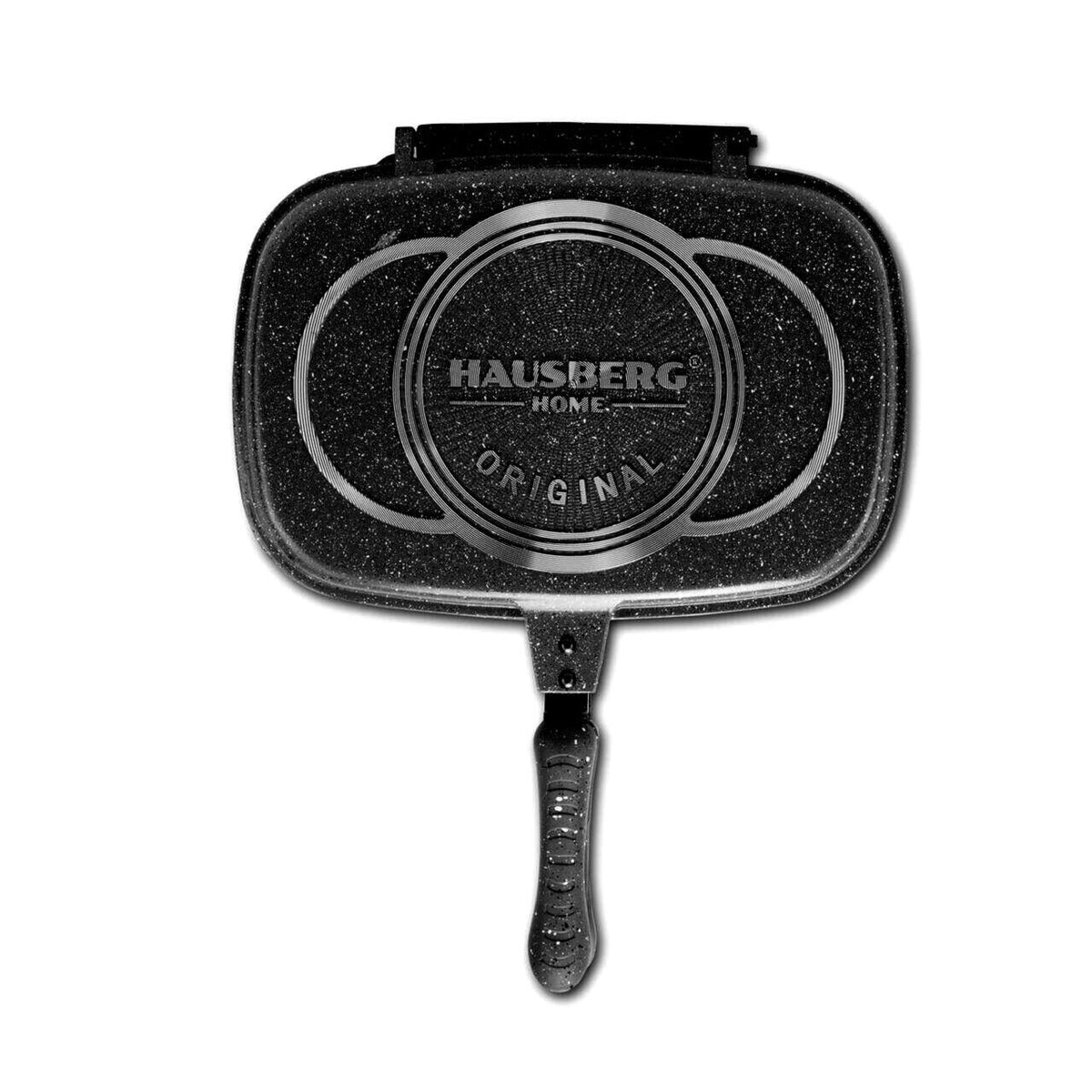 Hausberg HB-H1540NG Dupla Grill Serpenyő, tapadásmentes belső, 36 cm, márvány bevonat