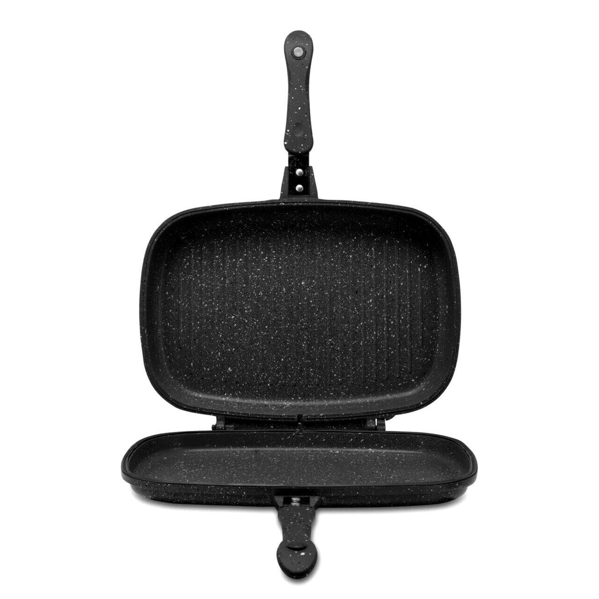 Hausberg HB-H1540NG Dupla Grill Serpenyő, tapadásmentes belső, 36 cm, márvány bevonat