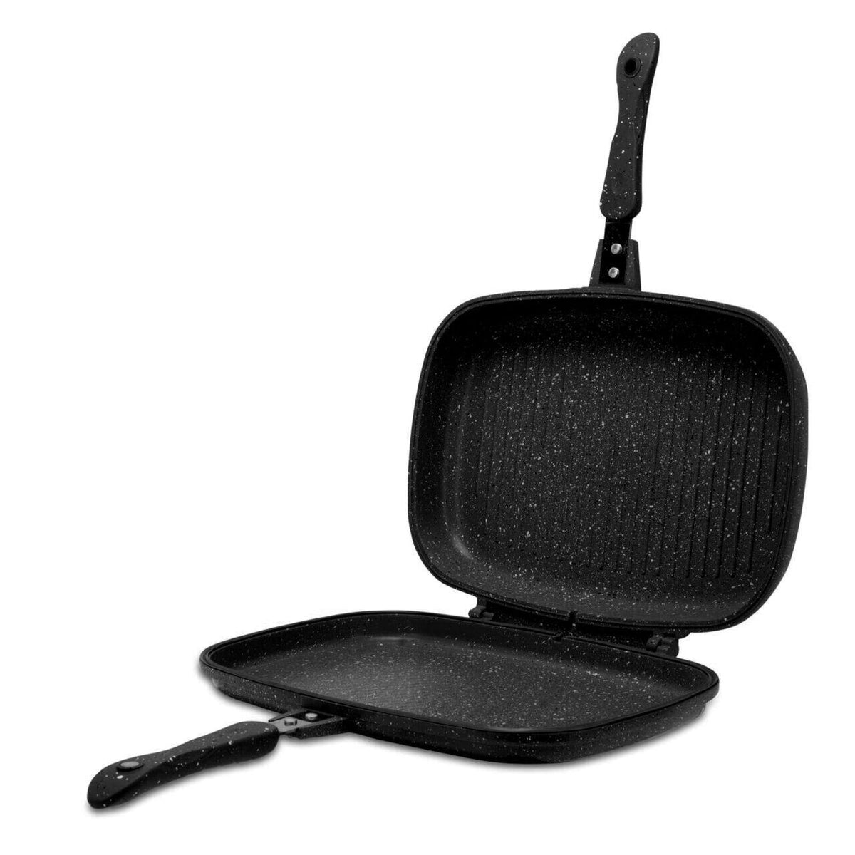 Hausberg HB-H1540NG Dupla Grill Serpenyő, tapadásmentes belső, 36 cm, márvány bevonat