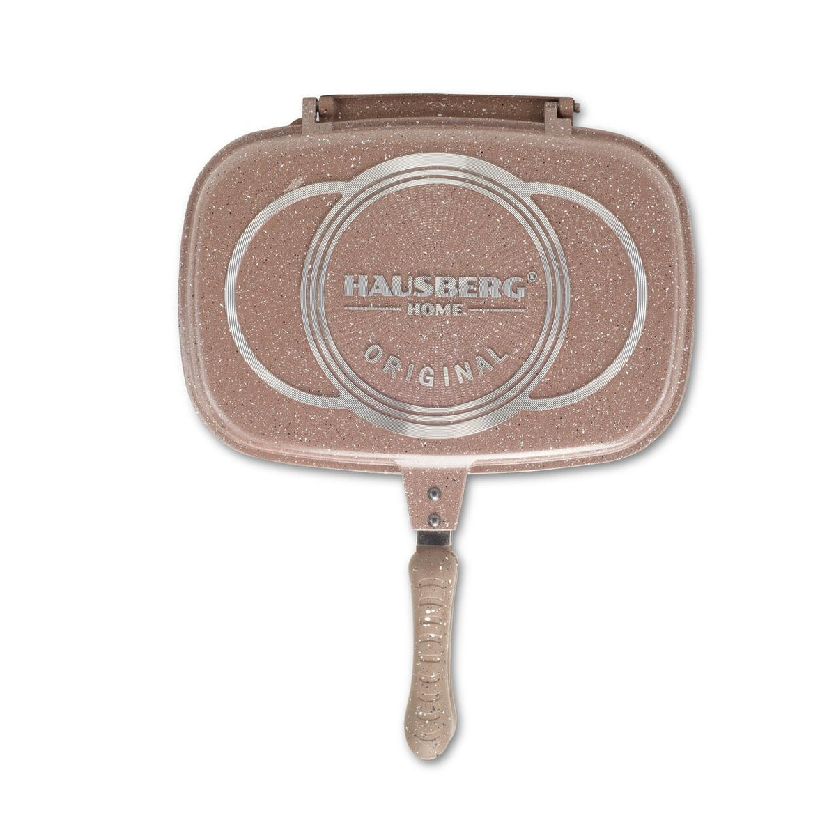 Hausberg HB-H1540PO dupla grillserpenyő, tapadásmentes belső, 36 cm, márvány bevonat