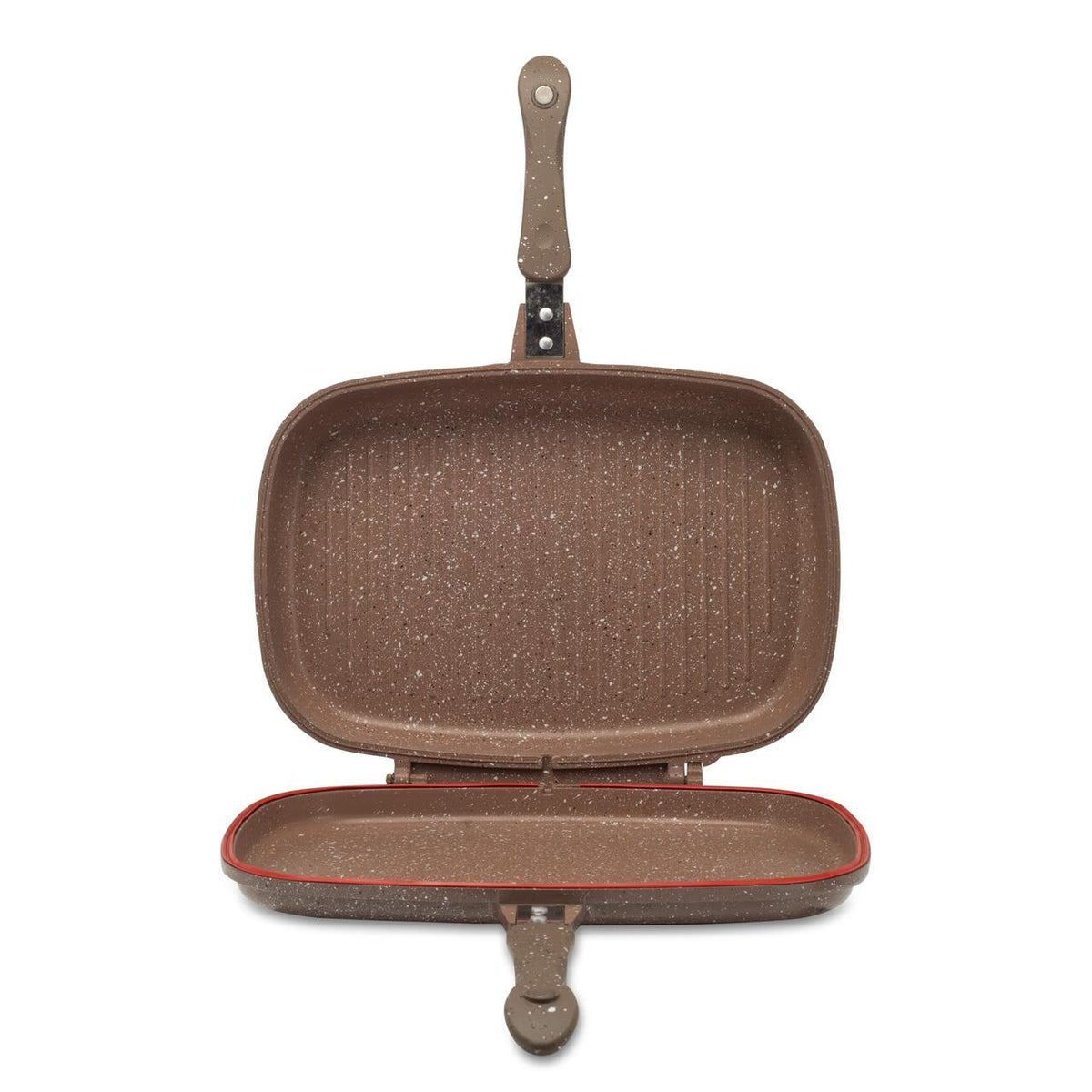 Hausberg HB-H1540PO dupla grillserpenyő, tapadásmentes belső, 36 cm, márvány bevonat