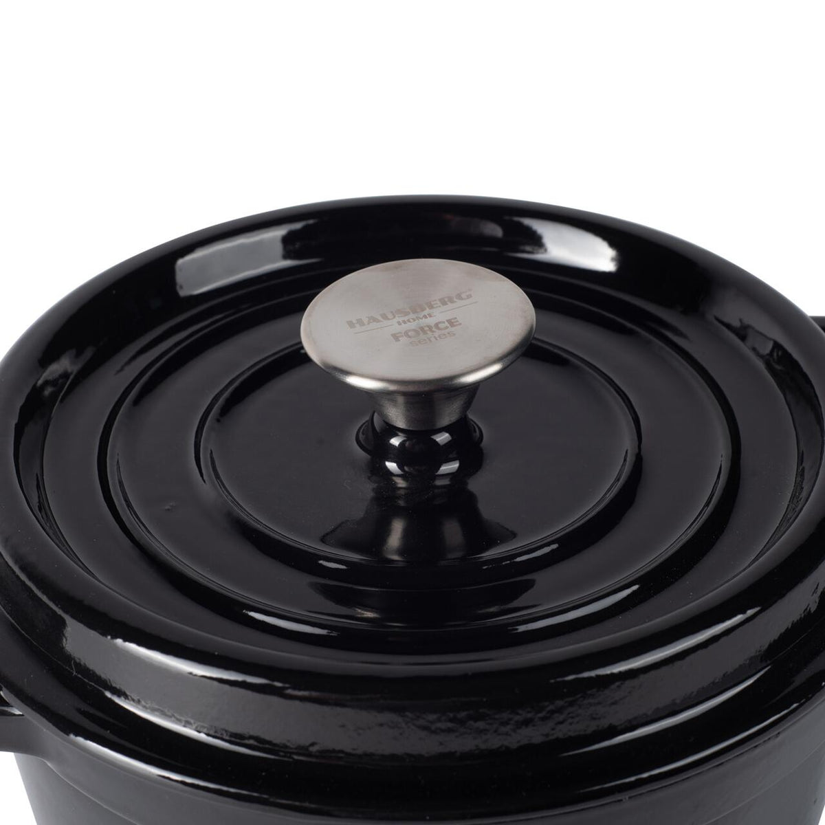 Hausberg HB-H742NG zománcozott öntöttvas lábas, 22 cm, 3 l, fekete