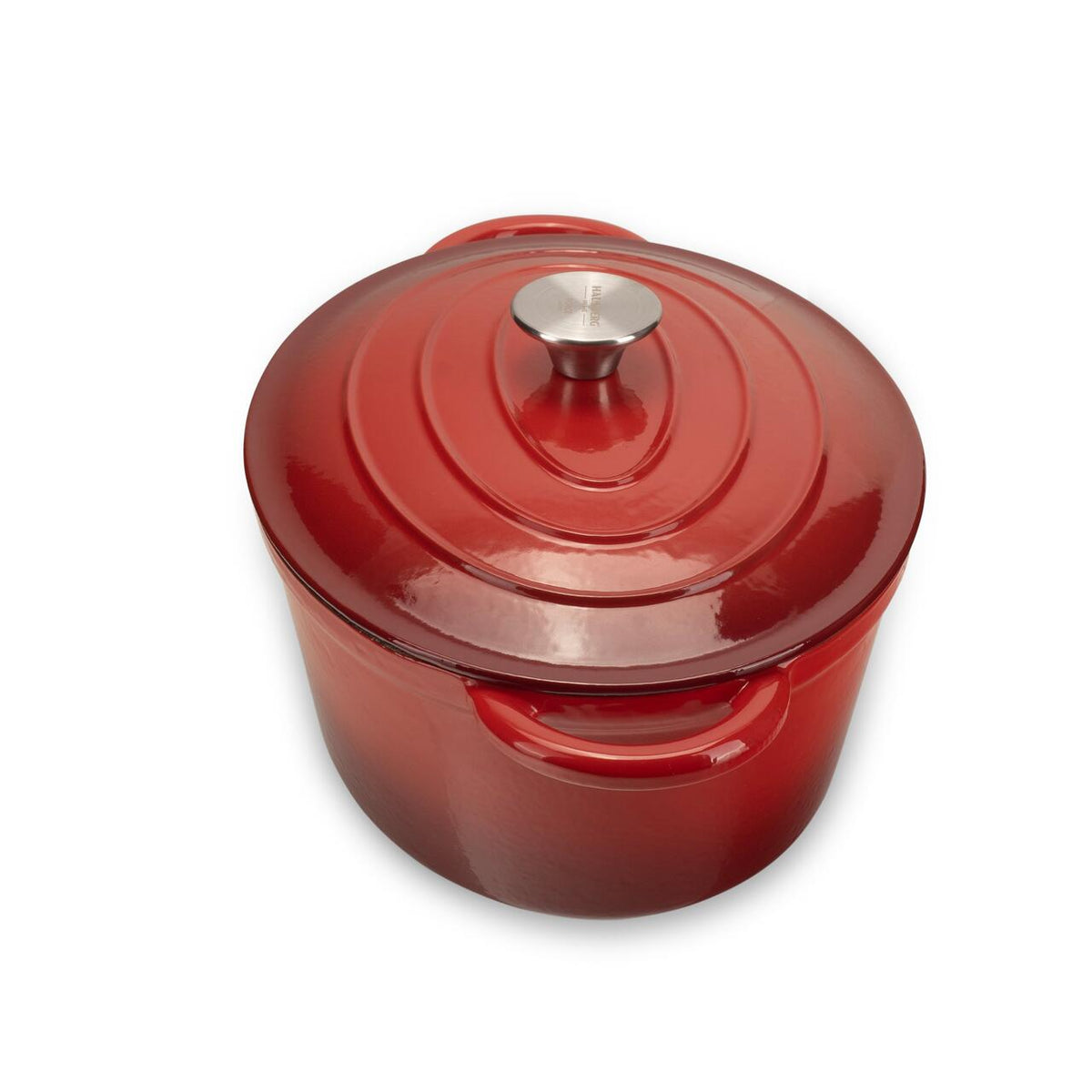 HAUSBERG HB-H750 zománcozott öntöttvas edény fedővel, 4.5L űrtartalom, 30x23 cm átmérő, 12 cm mélység, tapadásmentes belső bevonat