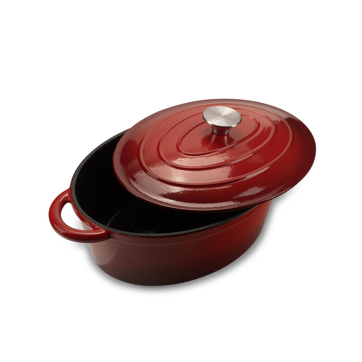 HAUSBERG HB-H750 zománcozott öntöttvas edény fedővel, 4.5L űrtartalom, 30x23 cm átmérő, 12 cm mélység, tapadásmentes belső bevonat