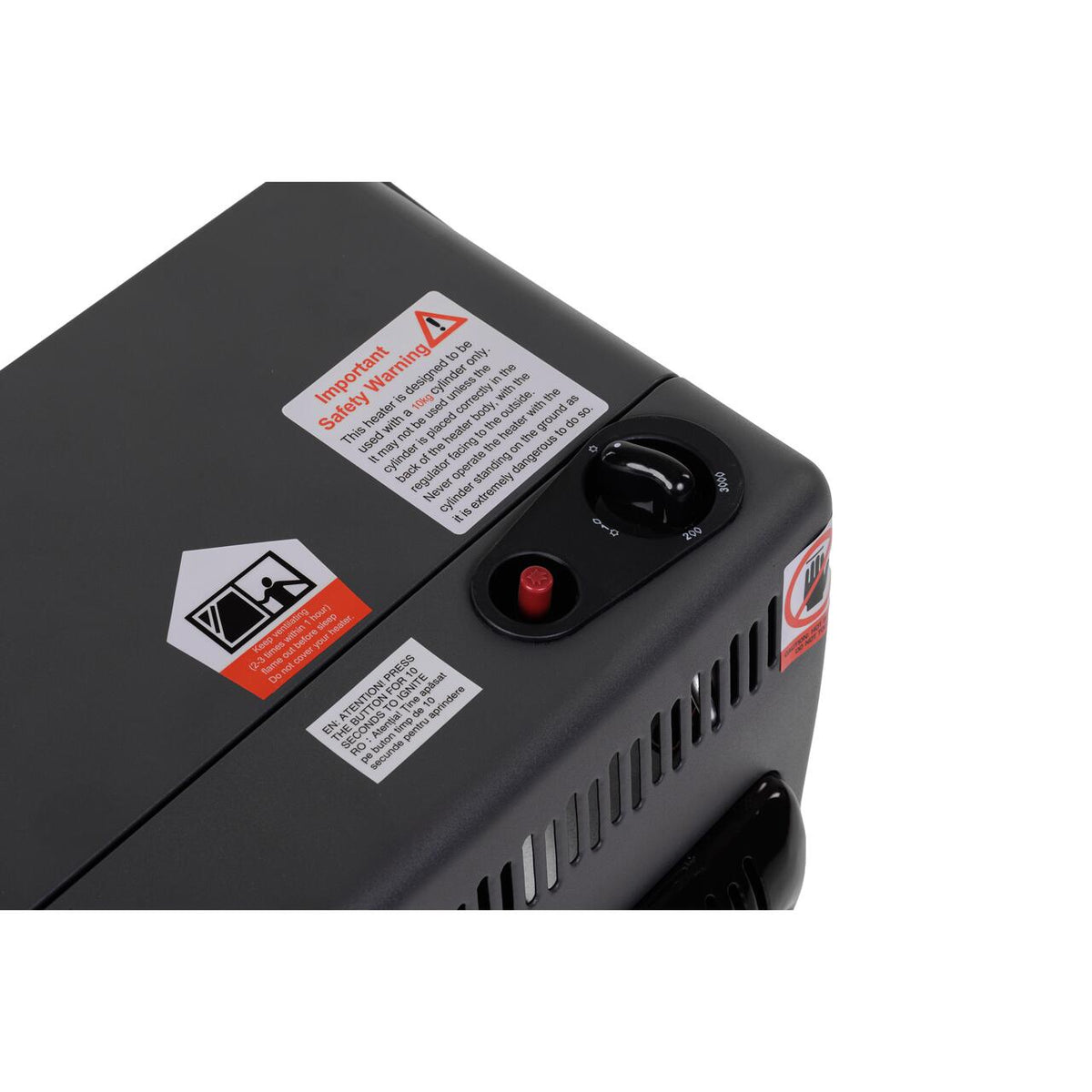 Mini gáztűzhely PB gázra HAUSBERG HB-1023NG, piezo gyújtású, 3 kerámia fűtőlappal, teljesítménye 4.2kW, automatikus gázleállító rendszerrel