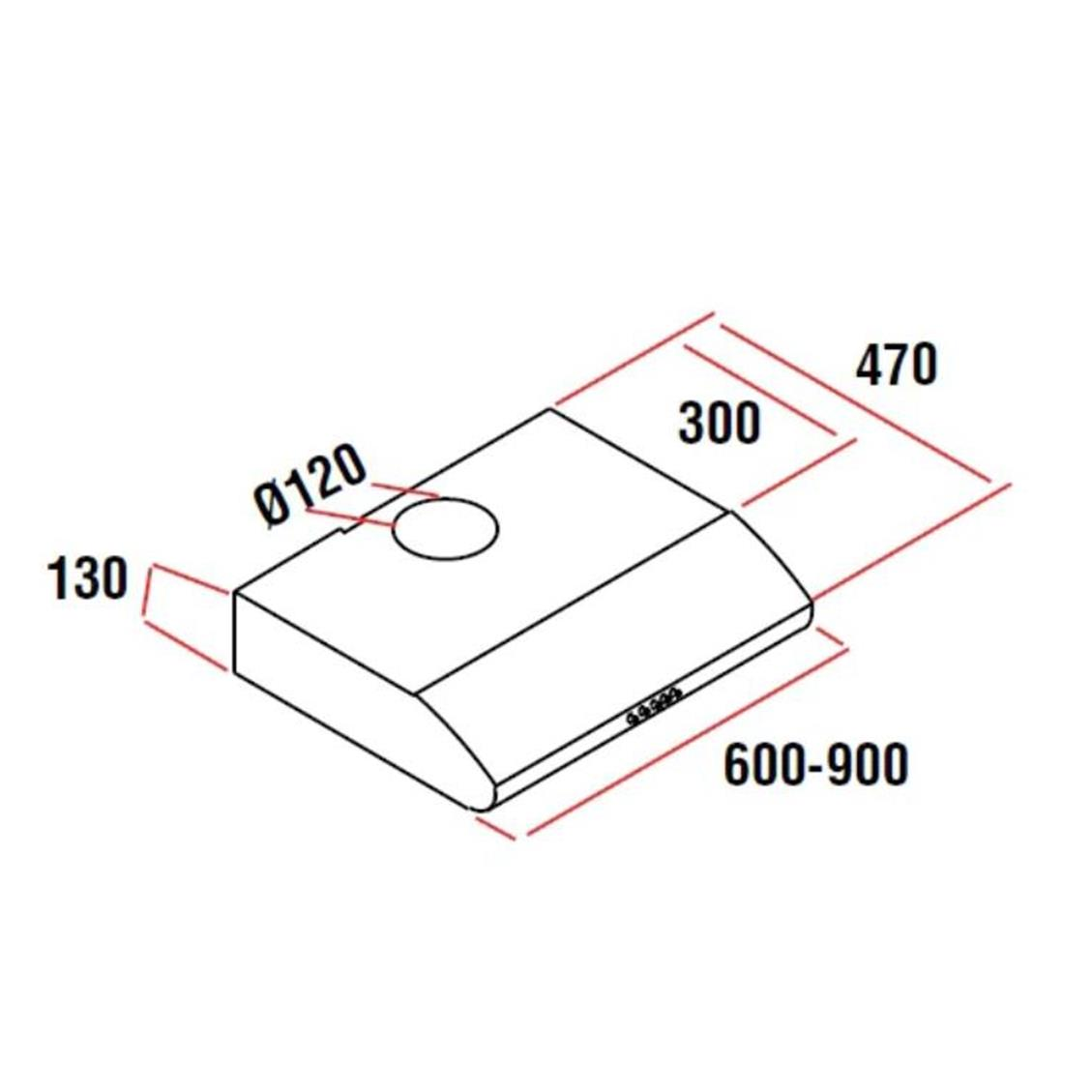 Hausberg HB-1210AB hagyományos páraelszívó, 280 m3/h elszívási teljesítmény, 1 motor, 60 cm, fehér