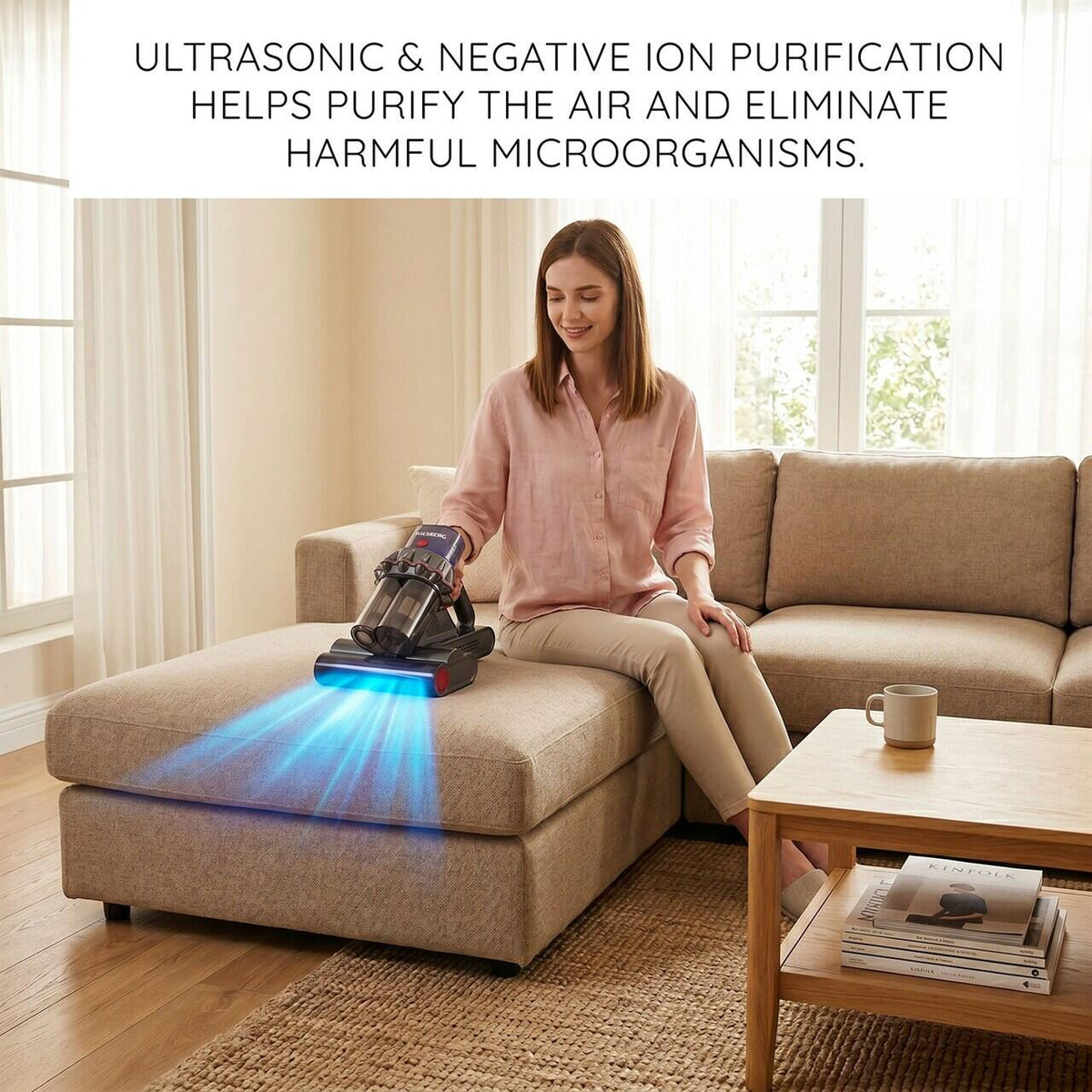 HAUSBERG HB-2022MV atkaellenes UV porszívó digitális kijelzővel, 400-600W, UV sterilizálás, negatív ionok, ultrahangos tisztítás, lila-szürke