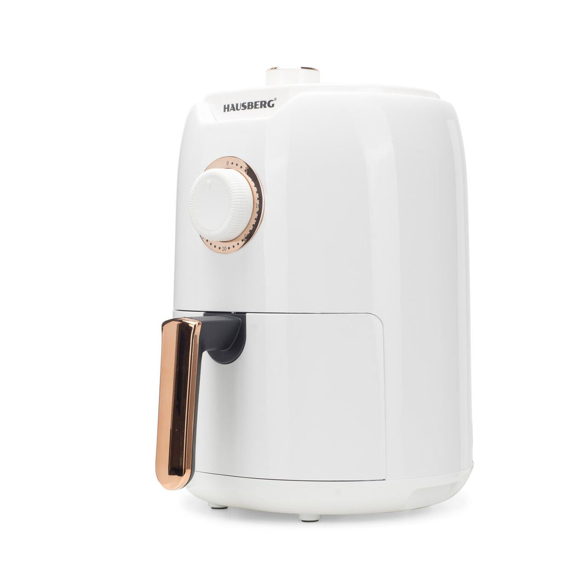 HAUSBERG HB-2351 forrólevegős sütő, 1000-1200 W, 2,6 liter, 30 perces időzítő, automatikus kikapcsolás, fényjelző, állítható termosztát 80-200 C°, túlmelegedés elleni védelem, csúszásmentes lábak